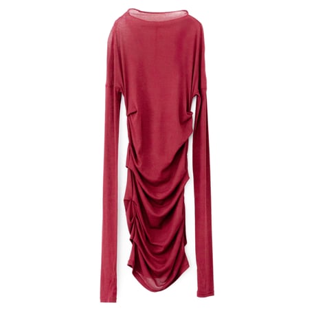 Sheer Fraise Side Tuck Top (Wine)