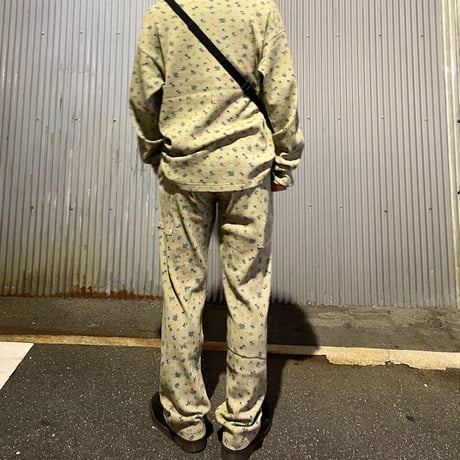 FLOWER WAFFLE PANTS (BEIGE)