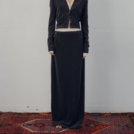 High Gauge Pile Long Skirt (Charcoal)