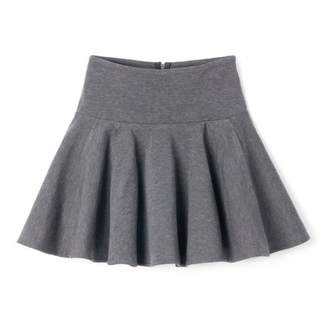 BRUSHED MILANO RIB MINI SKIRT (GRY)