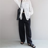Wool Mix Curved Trousers (Black)