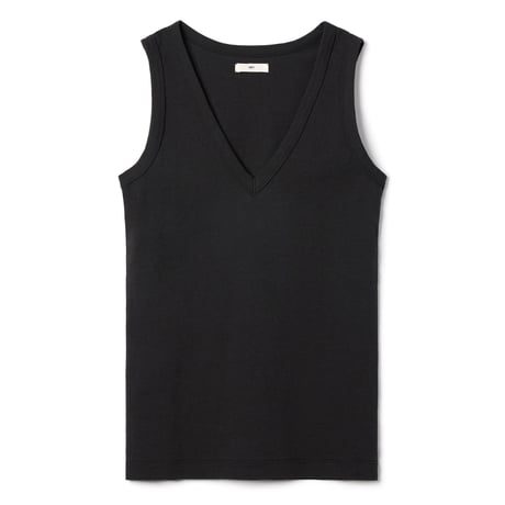 AMERICAN DRY COTTON V NECK TANK TOP (BLK)