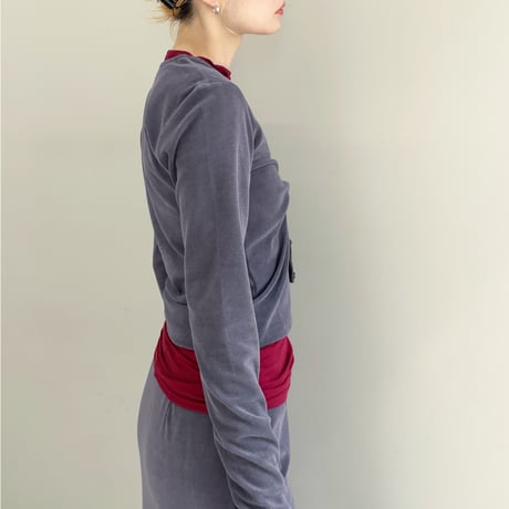 High Gauge Pile Tight Hem Cardigan (Charcoal)