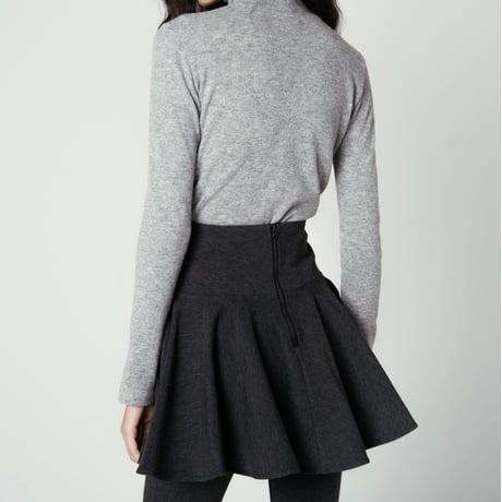 BRUSHED MILANO RIB MINI SKIRT (BLK)