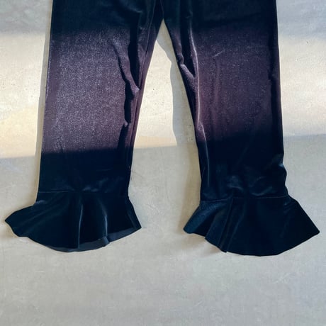 VELVET VOLANT CAPRI PANTS