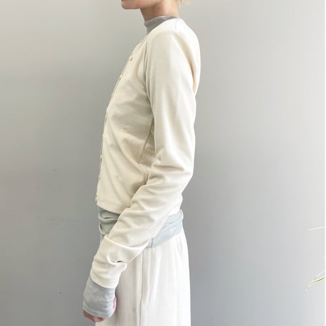 High Gauge Pile Tight Hem Cardigan (Cream)