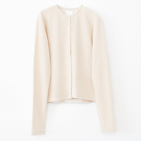 High Gauge Pile Tight Hem Cardigan (Cream)