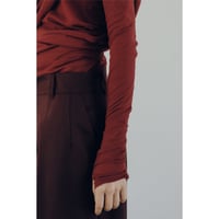 Sheer Fraise Side Tuck Top (Wine)