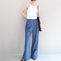 Natural Slub Denim Wide Painter Pants