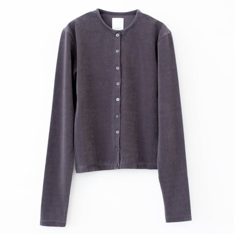High Gauge Pile Tight Hem Cardigan (Charcoal)