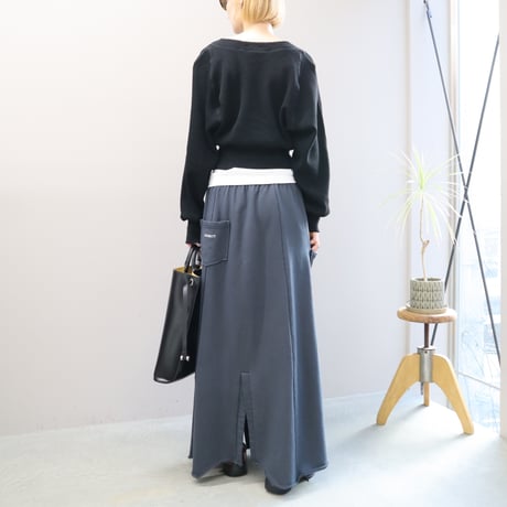 Vintage Drift Long Skirt ( Smoky Gray)