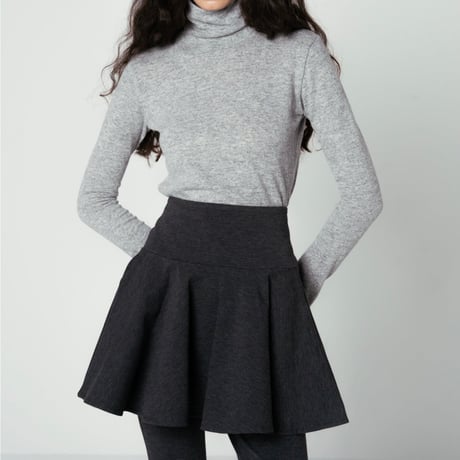 BRUSHED MILANO RIB MINI SKIRT (GRY)