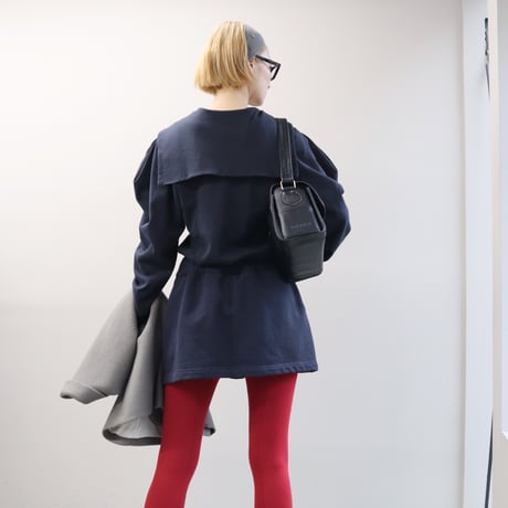 ULTRA HEAVY SWEAT TUCK MINI SKIRT (NAVY)