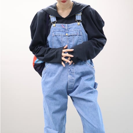 BIG DENIM OVER-ALL（PINK STITCH）