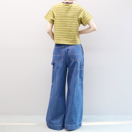 Natural Slub Denim Wide Painter Pants