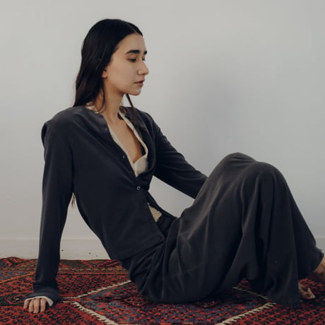 High Gauge Pile Tight Hem Cardigan (Charcoal)