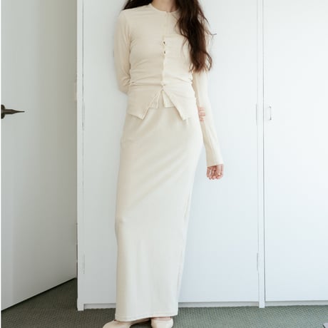 High Gauge Pile Tight Hem Cardigan (Cream)