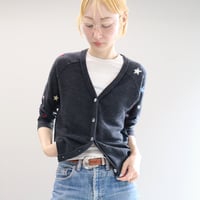 Star Sleeve Raglan Knit Cardigan (GRAY)