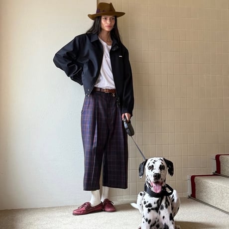 MAJO TUCK WIDE PANTS (CHECK)