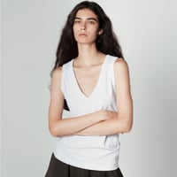 AMERICAN DRY COTTON V NECK TANK TOP (GRAY)
