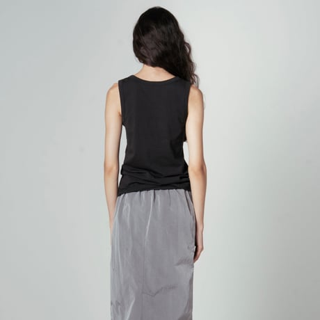 AMERICAN DRY COTTON V NECK TANK TOP (BLK)