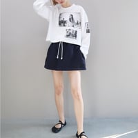ULTRA HEAVY SWEAT TUCK MINI SKIRT (NAVY)