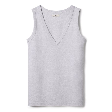 AMERICAN DRY COTTON V NECK TANK TOP (GRAY)