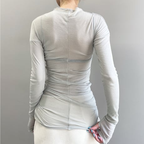 Sheer Fraise Side Tuck Top (Moss)