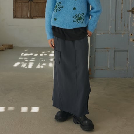 Vintage Drift Long Skirt ( Smoky Gray)