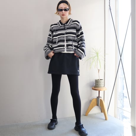 ULTRA HEAVY SWEAT TUCK MINI SKIRT (BLK)