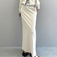 High Gauge Pile Long Skirt (Cream)