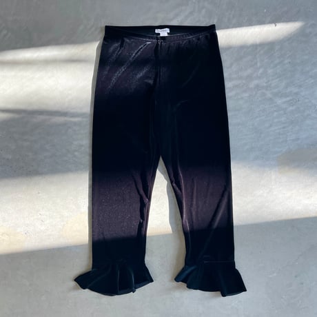 VELVET VOLANT CAPRI PANTS