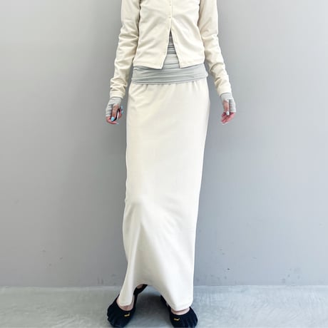 High Gauge Pile Long Skirt (Cream)