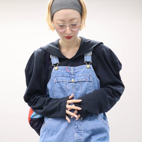 SUPER FINE DRY SAILOR COLLAR L/S TOPS (NAVY)