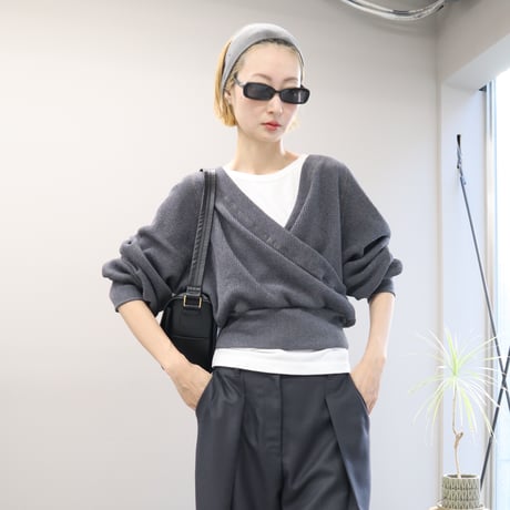 WAFFLE CACHECOEUR TOP (CHARCOAL)