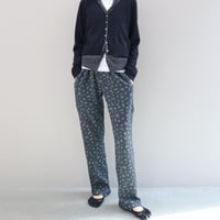 FLOWER WAFFLE PANTS (BLACK)