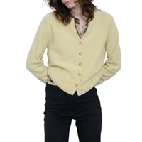 Side-Tuck Knit Cardigan (Cream)