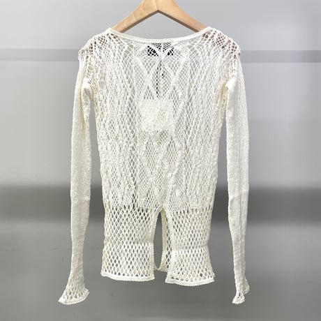 STRETCH LACE LONG SLEEVE TEE (IVORY)