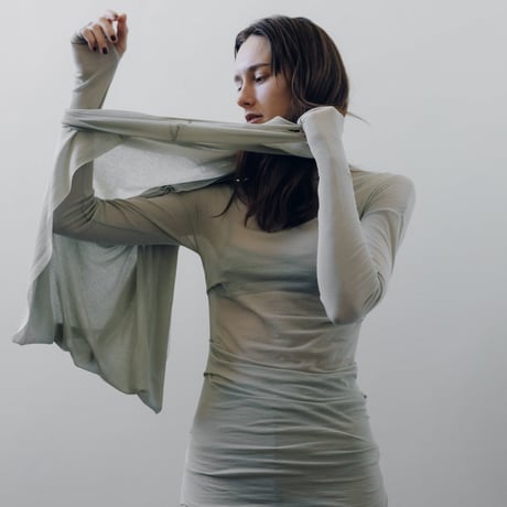 Sheer Fraise Side Tuck Top (Moss)