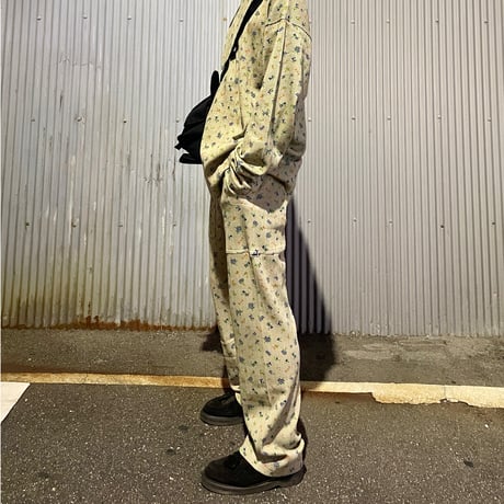 FLOWER WAFFLE PANTS (BEIGE)