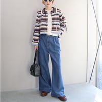 Natural Slub Denim Wide Painter Pants