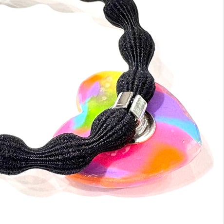 PURPLE MIX×BIG HEART HAIR TIE