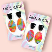 COLORFUL×LONG OVAL DANGLE ピアス/イヤリング