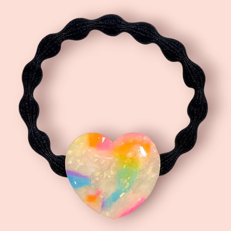 RAINBOW HOLOGRAM×BIG HEART HAIR TIE