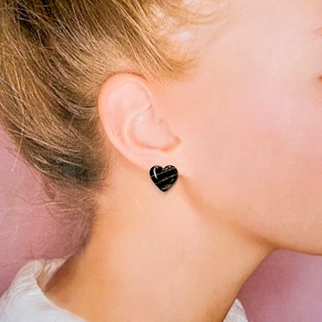 BLACK&GOLD STUD ピアス/イヤリング