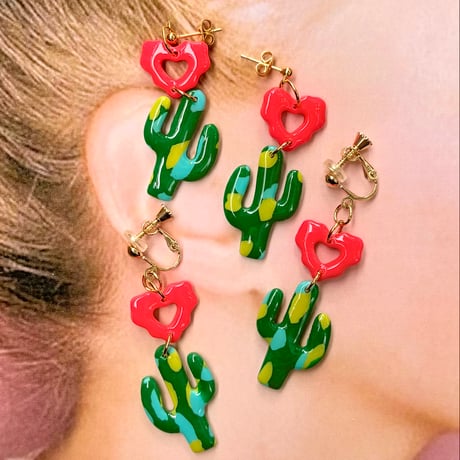 CACTUS×YURAYURA DANGLE ピアス/イヤリング