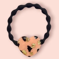 BEIGE GOLD FOIL×BIG HEART HAIR TIE