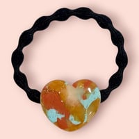 CARAMEL MARBLE×BIG HEART HAIR TIE