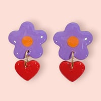 RETRO FLOWER×HEART ピアス/イヤリング