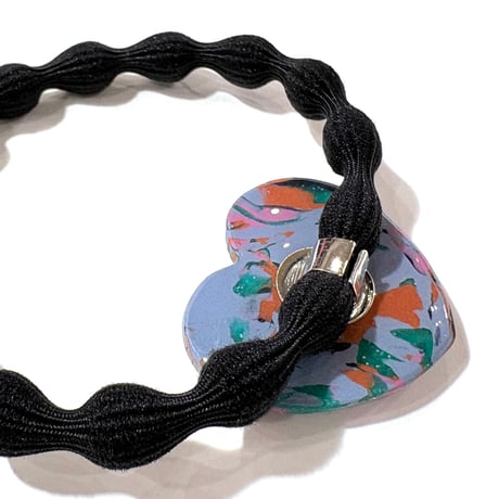 NAVY MIX×BIG HEART HAIR TIE